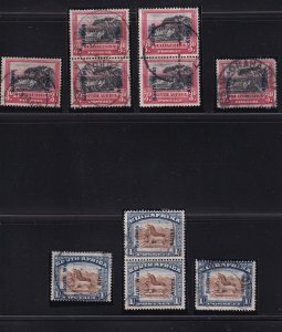 South West Africa - 1927   Ovpt.Setting IX -Used Pairs & Singles # 89-90