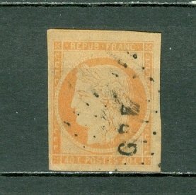 FRENCH COLONIES 1871  GUADELOUPE CERES #14    USED NO THINS