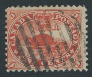 Canada 15 - 5 cent Beaver - Fine Used with circle of bars cancel