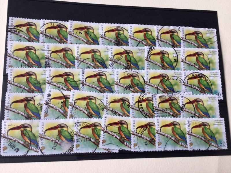 Singapore Kingfisher Bird used duplicated Stamps  Ref 54865