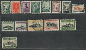 $Greece Sc#321-334 U-M/H/F-VF, complete set, Cv. $57.10