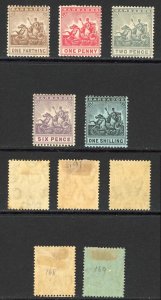 Barbados SG163/9 1909 Colour Change M/Mint (1/4 tone spots)