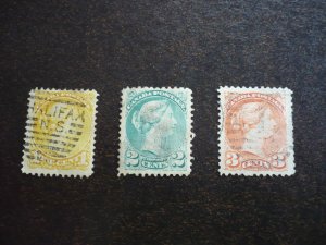 Stamps - Canada - Scott# 35-37 - Used Part Set of 3 Stamps