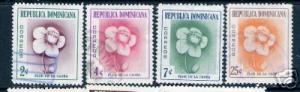 563F DOMINICAN REP. DOMINICANA 489-492 VFU FLOWER