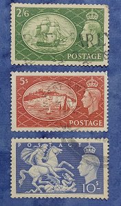 1951 Great Britain King George Complete Set of 4  Mint Used/VF/XF SC#286-289