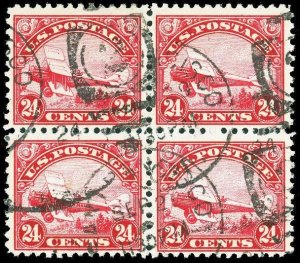 Scott #C6 Used EXTRA FINE Block/4, SCARCE in This Condition! See Photo!