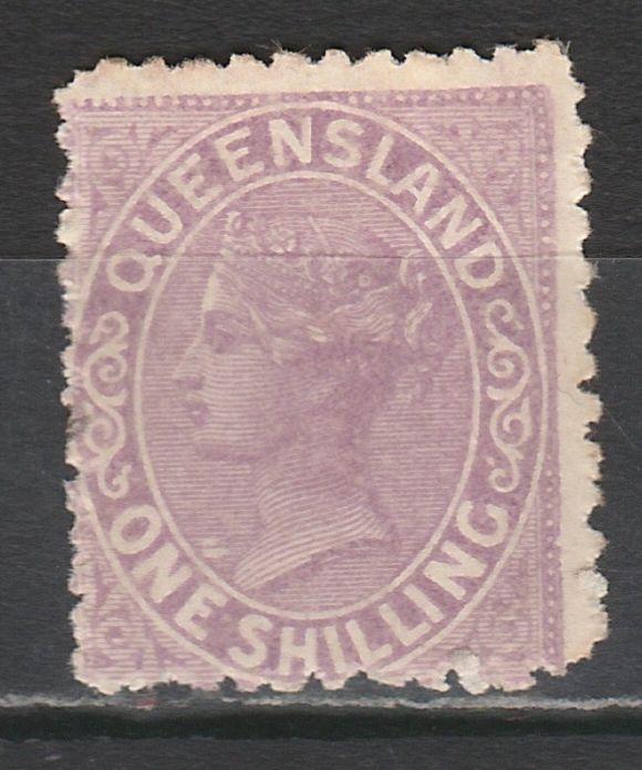 QUEENSLAND 1895 QV 1/- THICK PAPER 