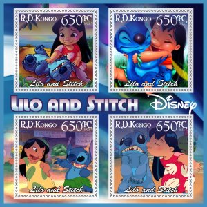 Stamps. Cartoons. Disney. Lilo and Stich  2022 year 1+1 sheets perf  Congo