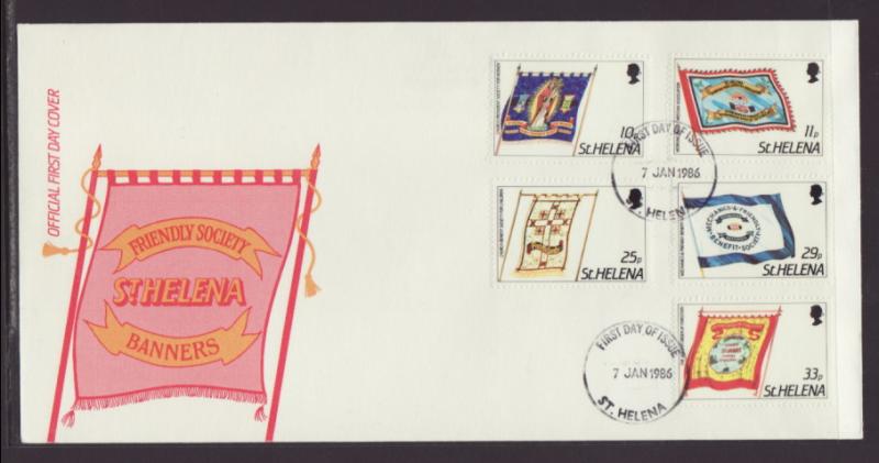 Saint Helena 446-450 Banners 1986 U/A FDC