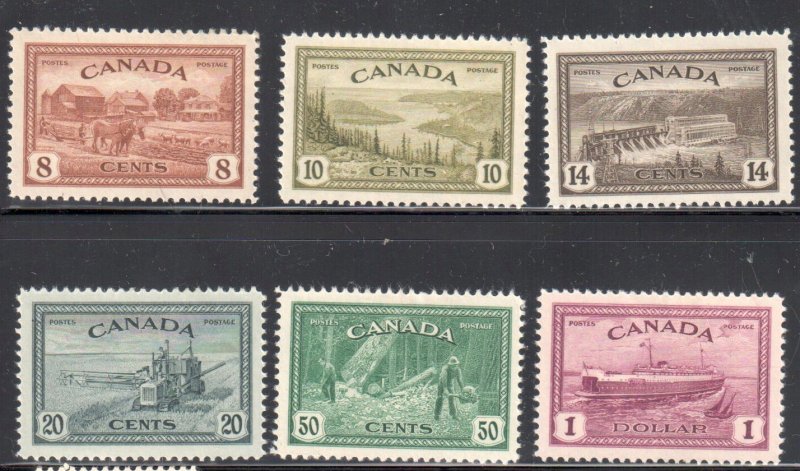 Canada #268 to 273 VF MINT OG LH SET C$100.00