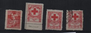 Cinderella Italy WWI 3 MH one used  labels Red Cross Milan 1917