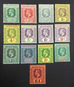 MOMEN: NORTHERN NIGERIA SG #40-52 1912 MINT OG H £250 LOT #64255