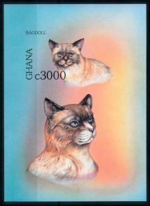 [75734] Ghana 1997 Cats Ragooll Imperf. Sheet MNH