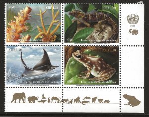 UN Scott #Geneva 714-17, Inscription Block 2022 Complete FVF MNH