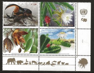 UN Scott #Vienna 691-94, Inscription Block 2022 Complete FVF MNH