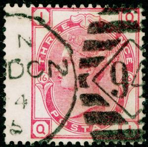 SG143, 3d rose PLATE 16, USED. Cat £50. QI