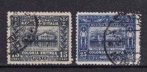 Eritrea Scott 47-48,1910 Govt Buildings, F/VF Used. Scott $37