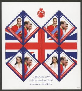 St. Vincent Sc# 3787 MNH Royal Wedding (M/S of 8)