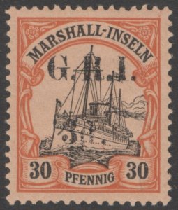 SG 55 New Guinea 1914. 3d on 30pf black & orange/buff. Very lightly mounted...