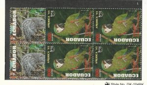 Ecuador, Postage Stamp, #1324-1325 Mint NH Blocks, 1993 Bird, Animal