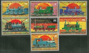 Equatorial Guinea MNH Set Of 7 Locomotives 1972