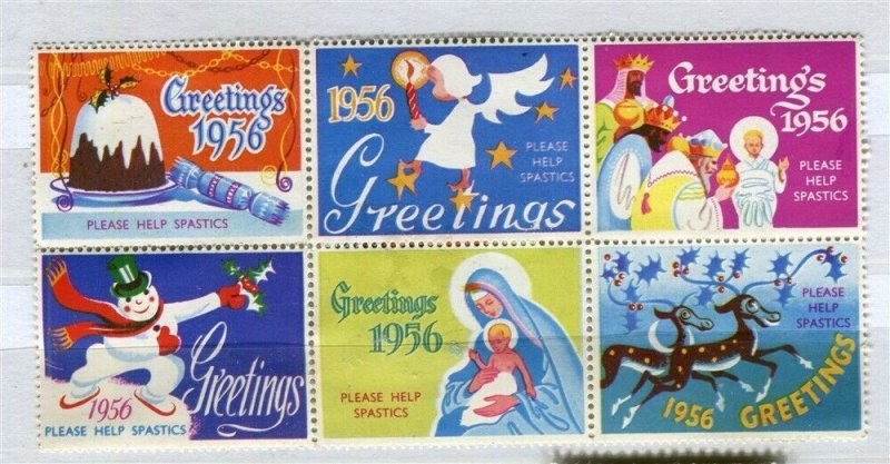 CANADA; 1956 early Illustrated Christmas Stamp fine Mint Block