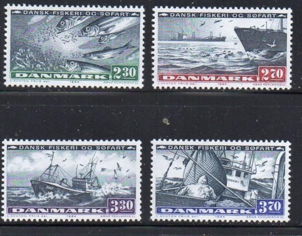 Denmark Sc 760-3 1984 Fishing and Shipping Industries stamp set mint NH