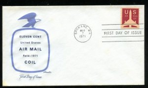 US C82 11c Air Mail Jet Airliner Coil UA Artmaster cachet FDC