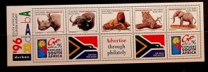 SOUTH AFRICA Sc C6Ei NH ISSUE OF 1996 - BOOKLET PANE - ANIMALS