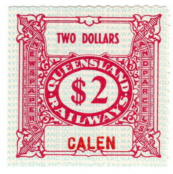 (I.B) Australia - Queensland Railways : Parcel $2 (Calen)