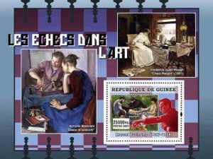 Guinea - Chess in Art -  Stamp S/S  - 7B-432
