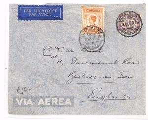 DUTCH EAST INDIES Soerabaja GB Sussex Airmail Cover 1935 BF206