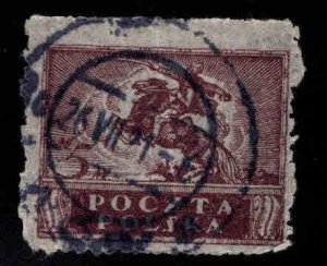 Poland Scott 108 Used stamp vertical crease