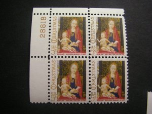 Scott 1321, Christmas Madonna & Child, 1966, PB4 #28818 UL, MNH Beauty