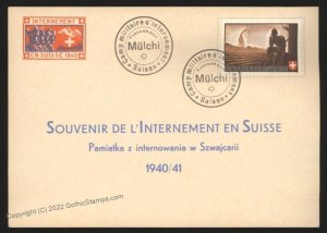 Switzerland WWII Internee Camp Muelchi Soldier Stamp Cover G107522
