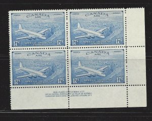 Canada Air Mail (CE3 & CE4) Plate Blocks ... Superb!!