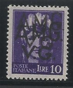 AMG. VG. - Imperiale Lire 10 double overprint yellow rubber variety
