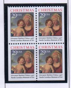 United States Sc 2790a 1993 Christmas Madonna stamp booklet pane mint NH