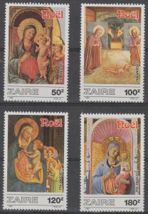 Zaire MNH 1237-40 Christmas Art 1987