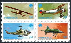 Venezuela 1218-1221a block. Mi . Air Force, 50th Ann. 1979.