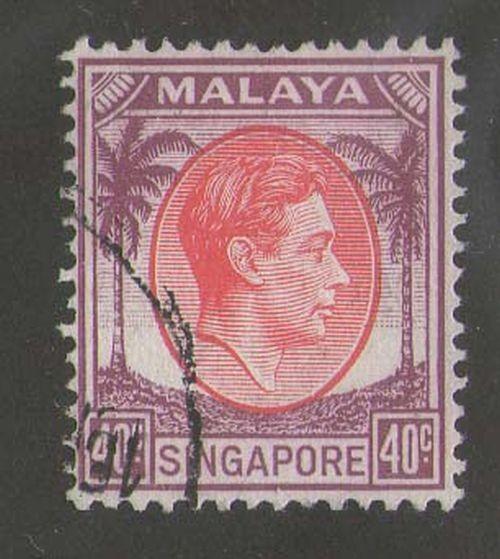 Malaya Singapore 1948 KGVI 40c Sc 16 or SG 11 FU