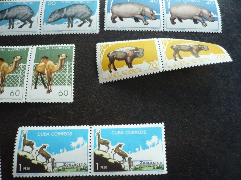 Stamps - Cuba-Scott#888-893,895-899,901-905,907- MH Part Set of 17 Stamps -Pairs