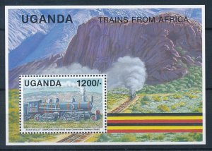 [62504] Uganda 1991 Railway train Eisenbahn Souvenir sheet MNH