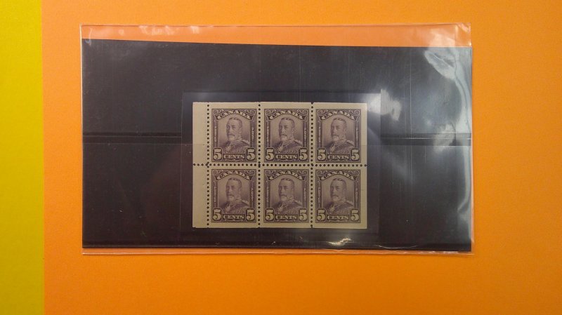 Canada 1929 Booklet Pane Scott# 153a Mint Light Hinged VF-XF
