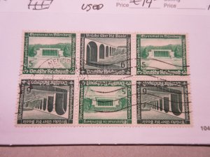 GERMANY Zusammendrucke Michel  W120, W122 BLOCK OF 6  USED Lot-10.1 Cat €14