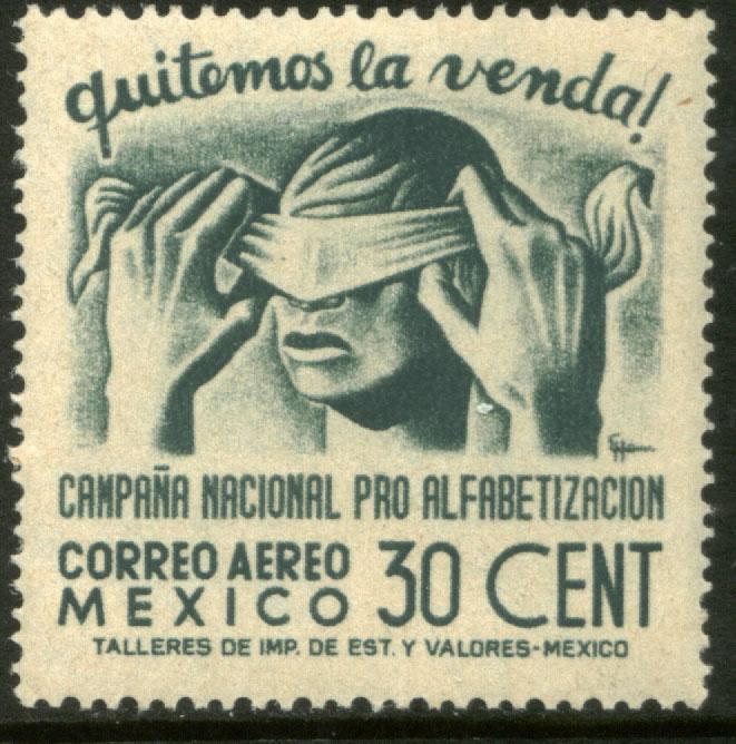 MEXICO C153, 30cents Blindfold, Literacy Campaign MINT, NH. F-VF.