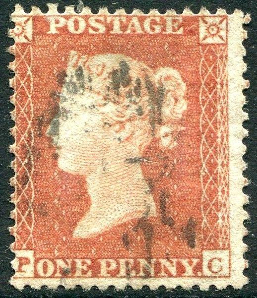 1855 1d Red PC C2 Plate R2 SC14 FINE USED 81796