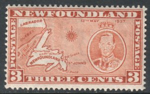 Canada Newfoundland Scott 234 - SG258c, 1937 Coronation 3c Perf 13.1/2 MH*