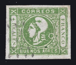 MOMEN: BUENOS AIRES #9 CIRCLE VARIETY IMPERF 1859 USED XF LOT #66753*