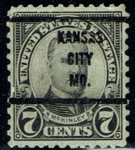 1922 7c McKINLEY issue with KANSAS CITY MO Bureau precancel (559-71).